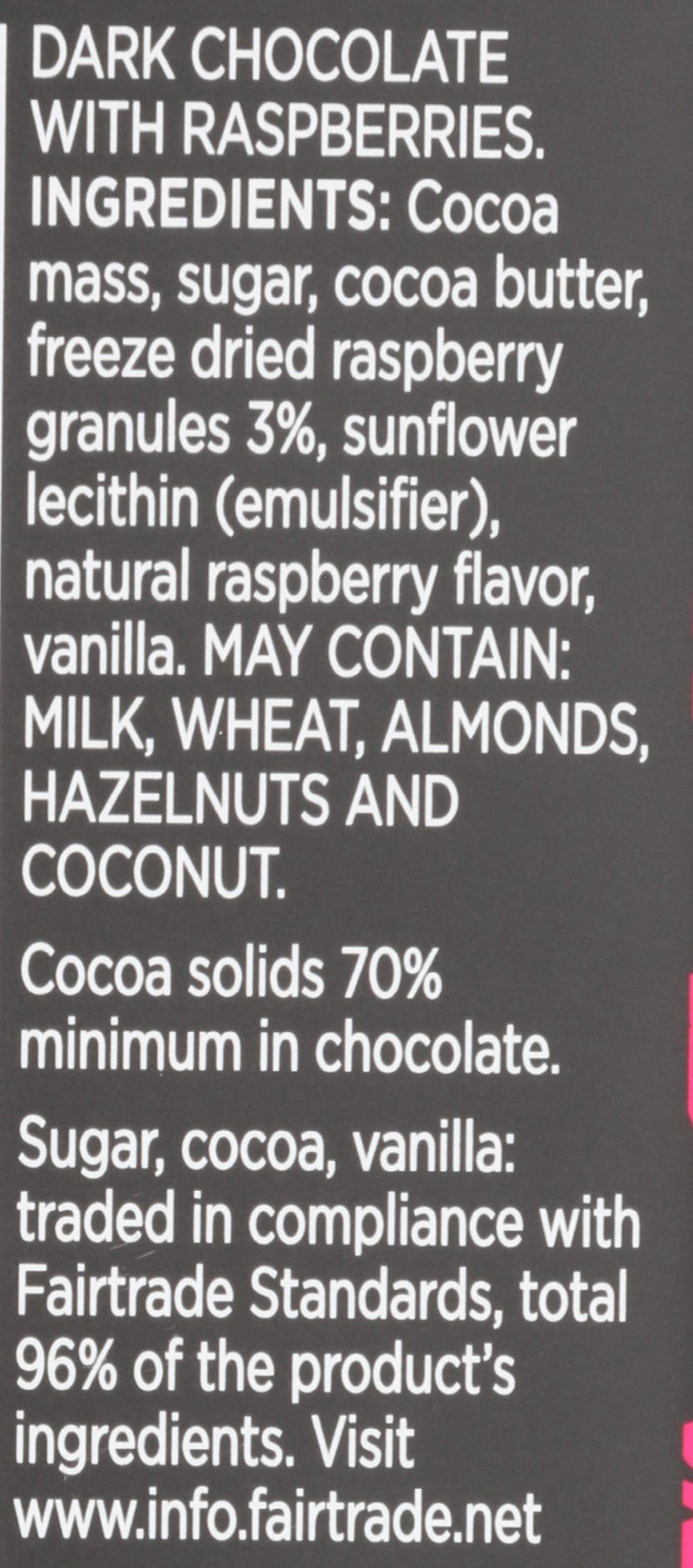 Divine Chocolate dark chocolate with raspberries glossy texture and berry flavors in every bite