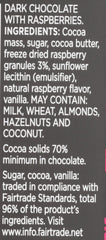 Divine Chocolate dark chocolate with raspberries glossy texture and berry flavors in every bite