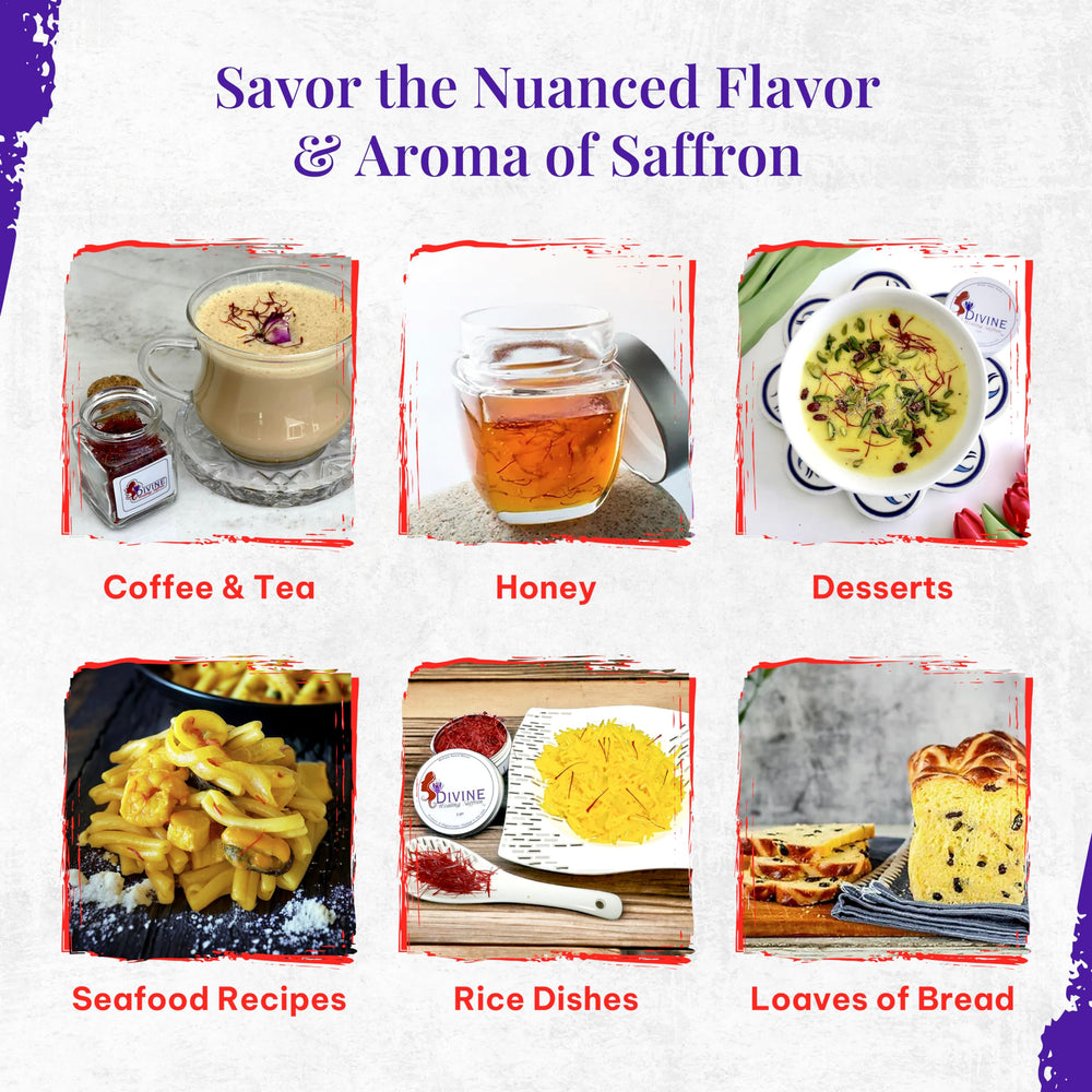 Divine Healing Saffron threads impart golden color to rice dishes.