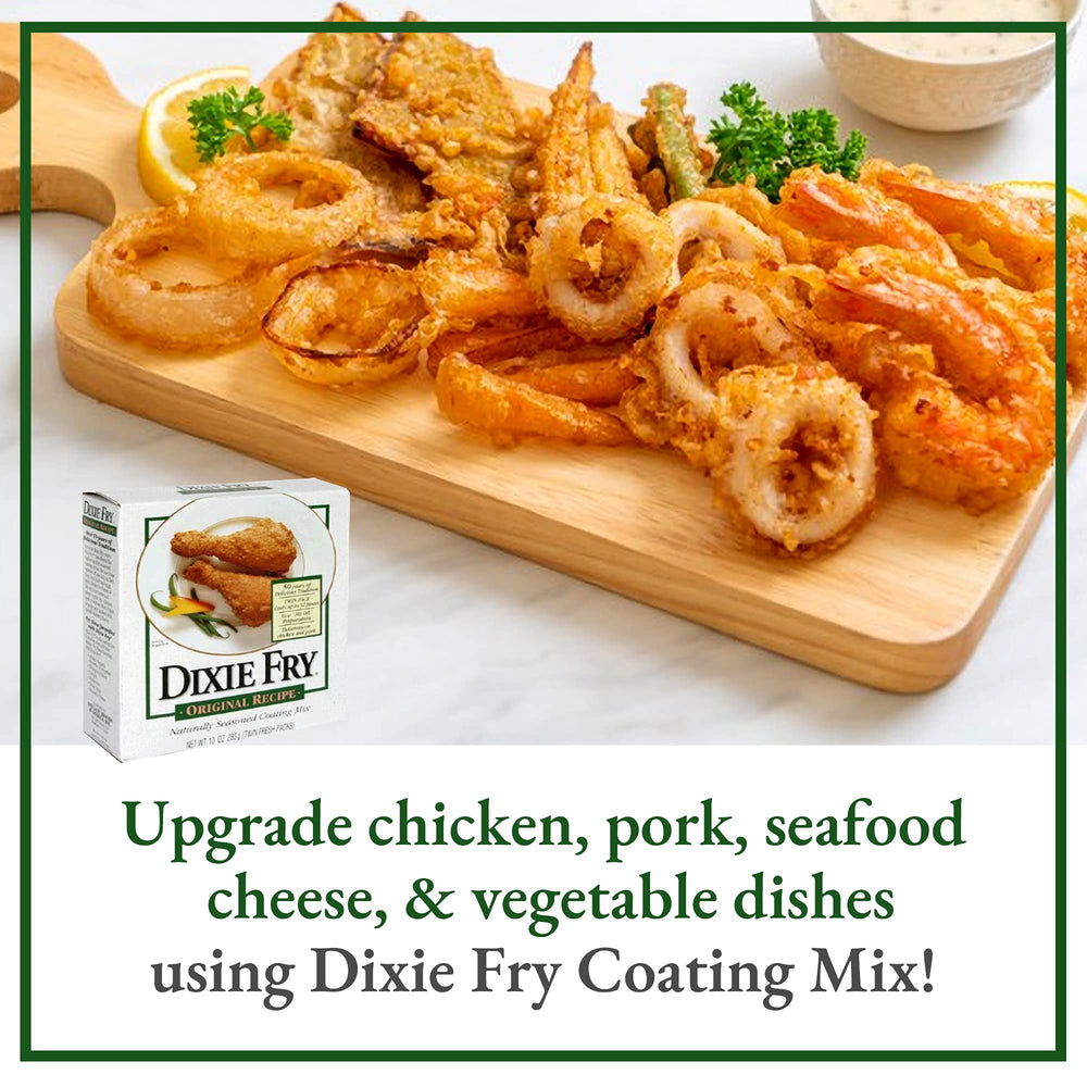 Dixie Fry chicken with coating developing a crisp, golden crust