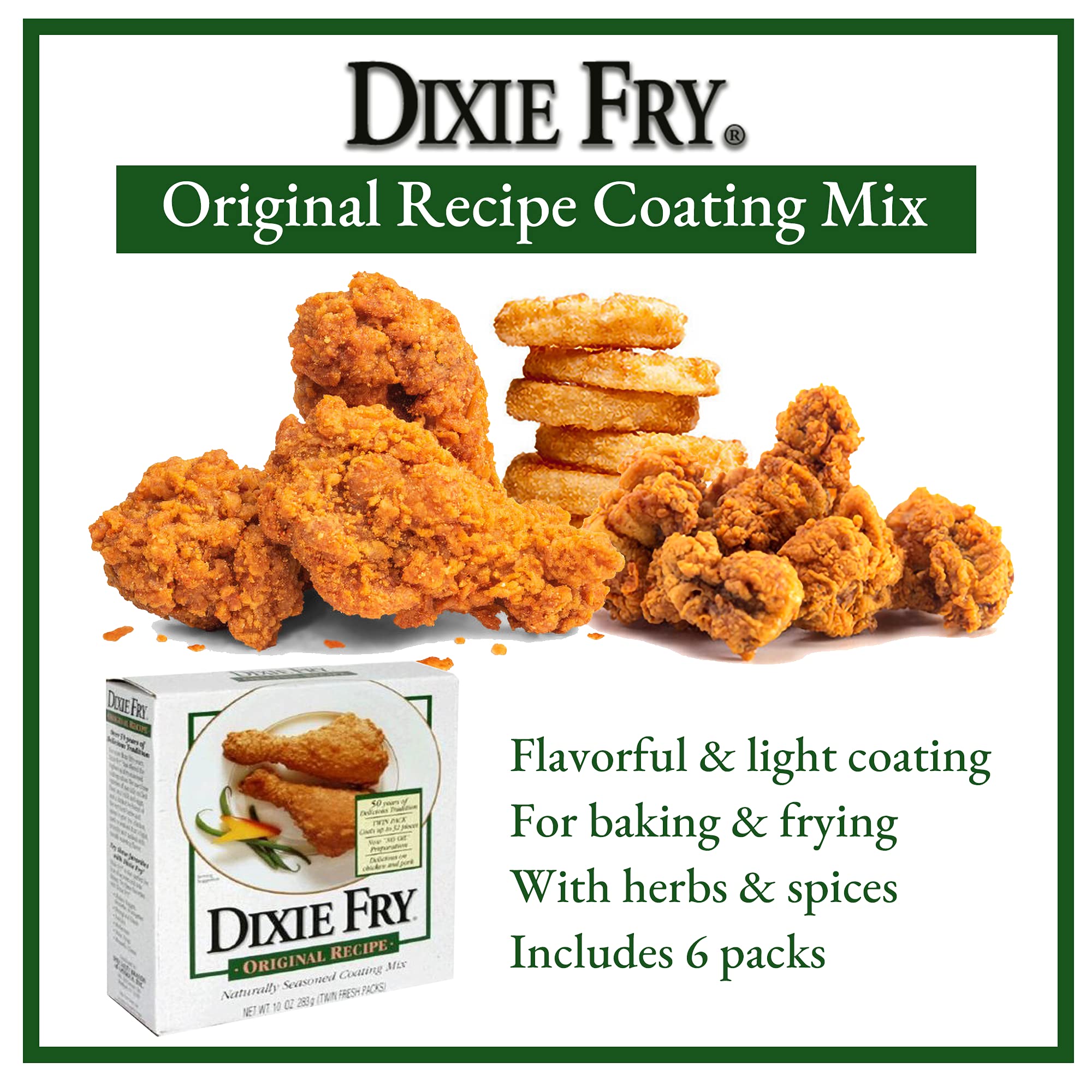 Dixie Fry coating applied to chicken for even coverage before frying