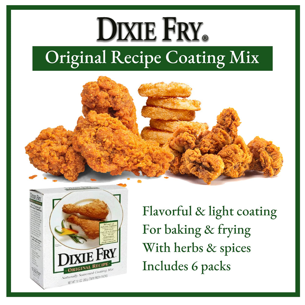 Dixie Fry coating applied to chicken for even coverage before frying