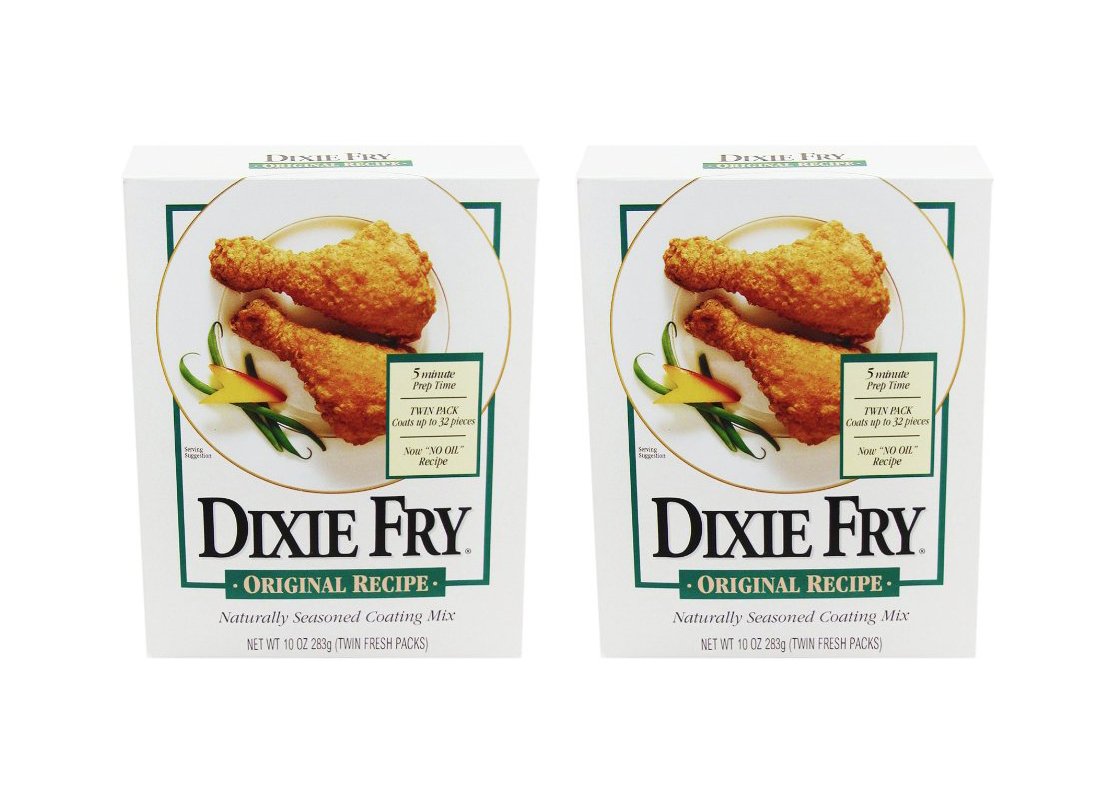 Dixie Fry Original Coating Box Front: convenient two-pack for easy, consistent coating.