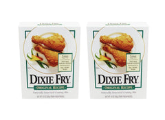 Dixie Fry Original Coating Box Front: convenient two-pack for easy, consistent coating.