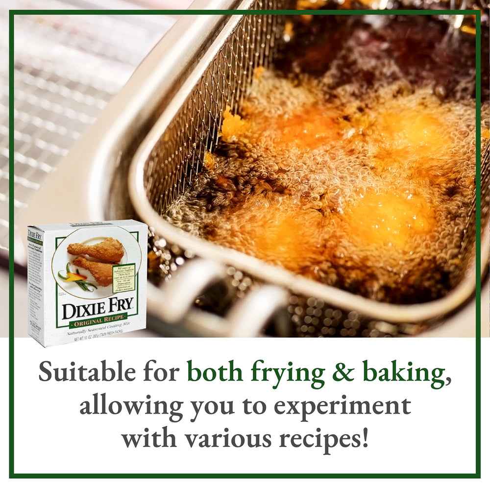 Dixie Fry coating on seafood forming a tasty crust
