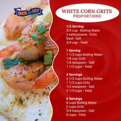 Non-GMO Dixie Lily grits ready in minutes for easy breakfasts.