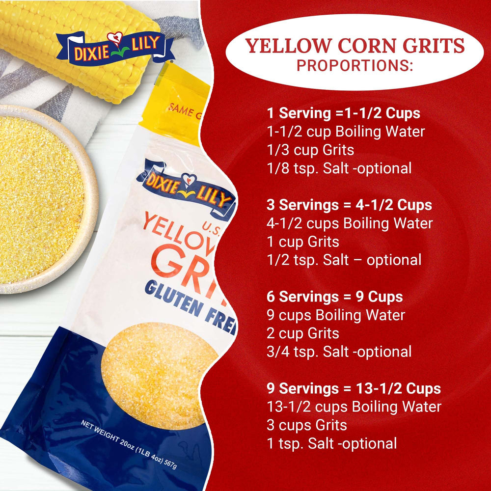 Dixie Lily Grits with butter and cheese for a comforting breakfast.