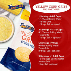 Dixie Lily Grits with butter and cheese for a comforting breakfast.