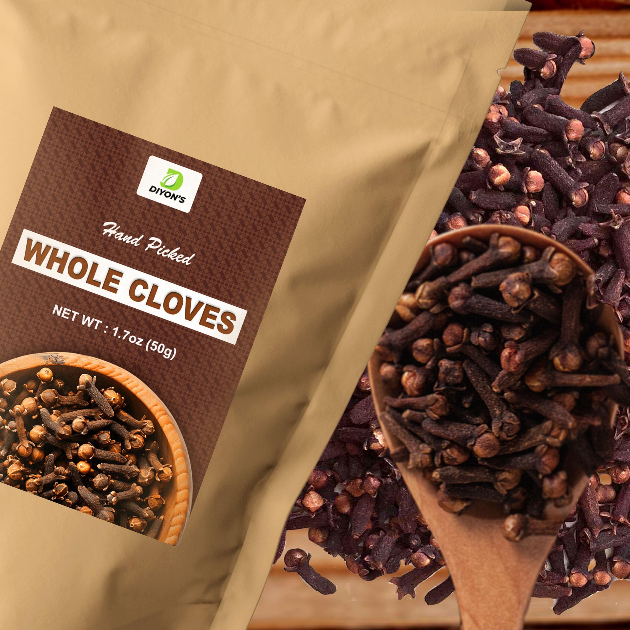 Diyon Kraft resealable pouch keeps cloves fresh