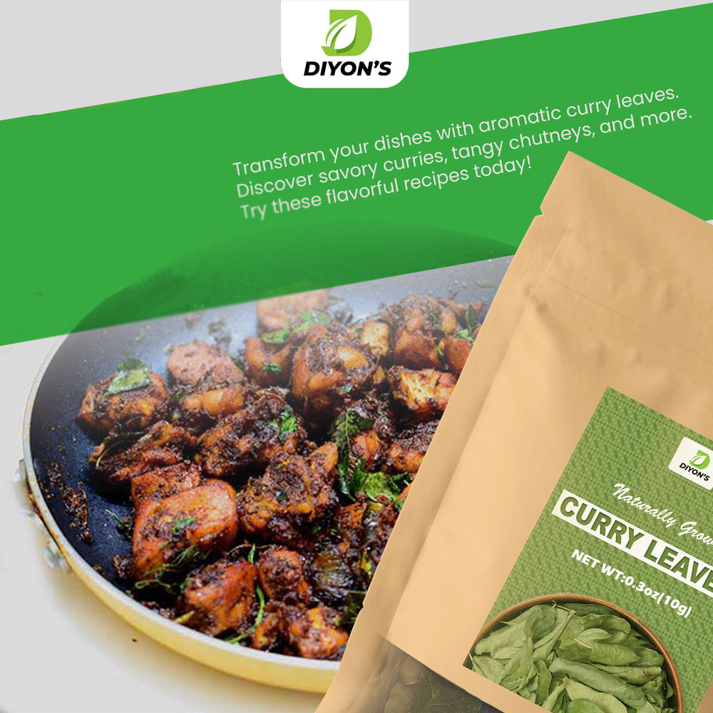 Diyon's curry leaves aroma rises during sautéing in your kitchen