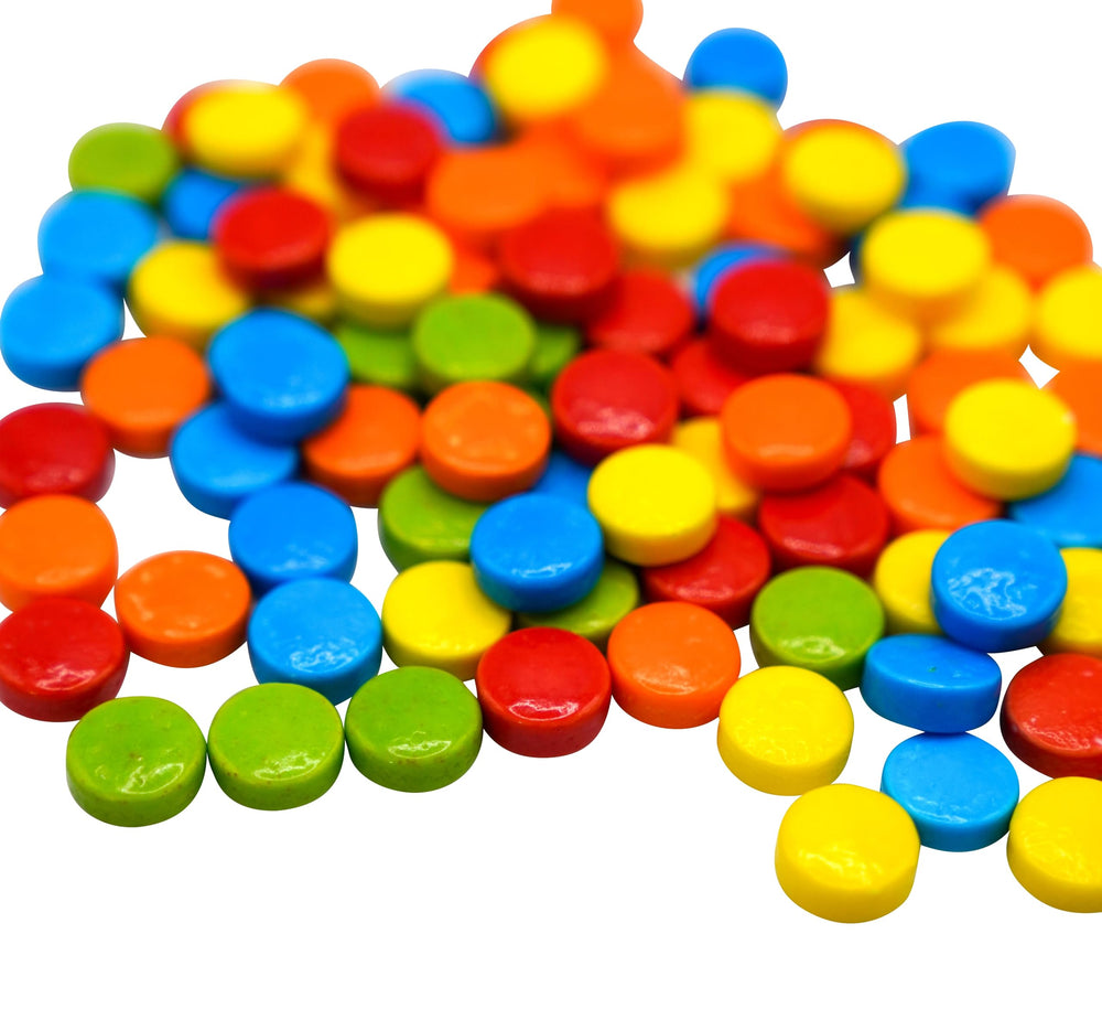 DM Sweets assorted rainbow pucker candy pack, ideal for vending machines and party snacking.