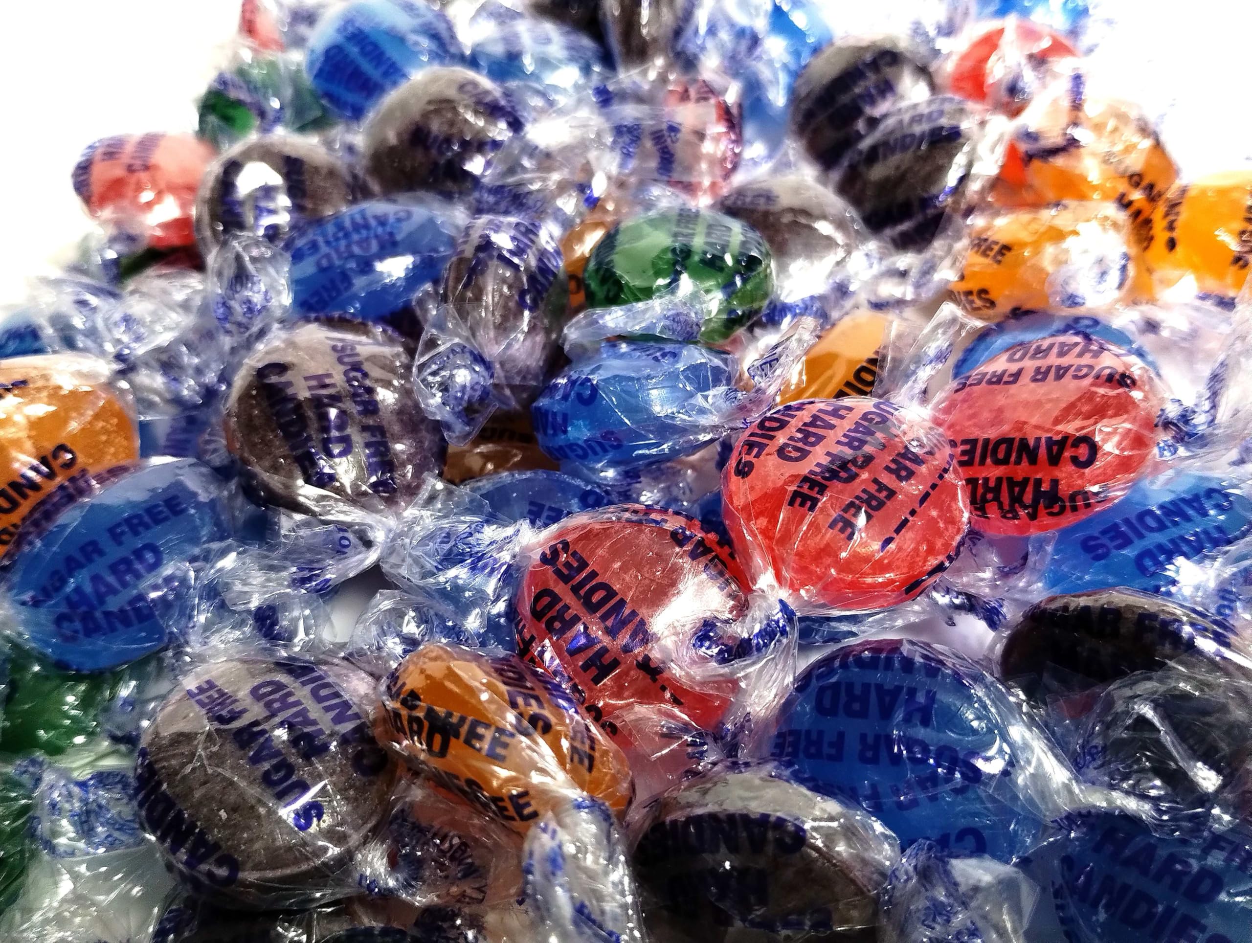 DM Sweets assorted sugar-free fruit candy-buttons for guilt-free snacking.