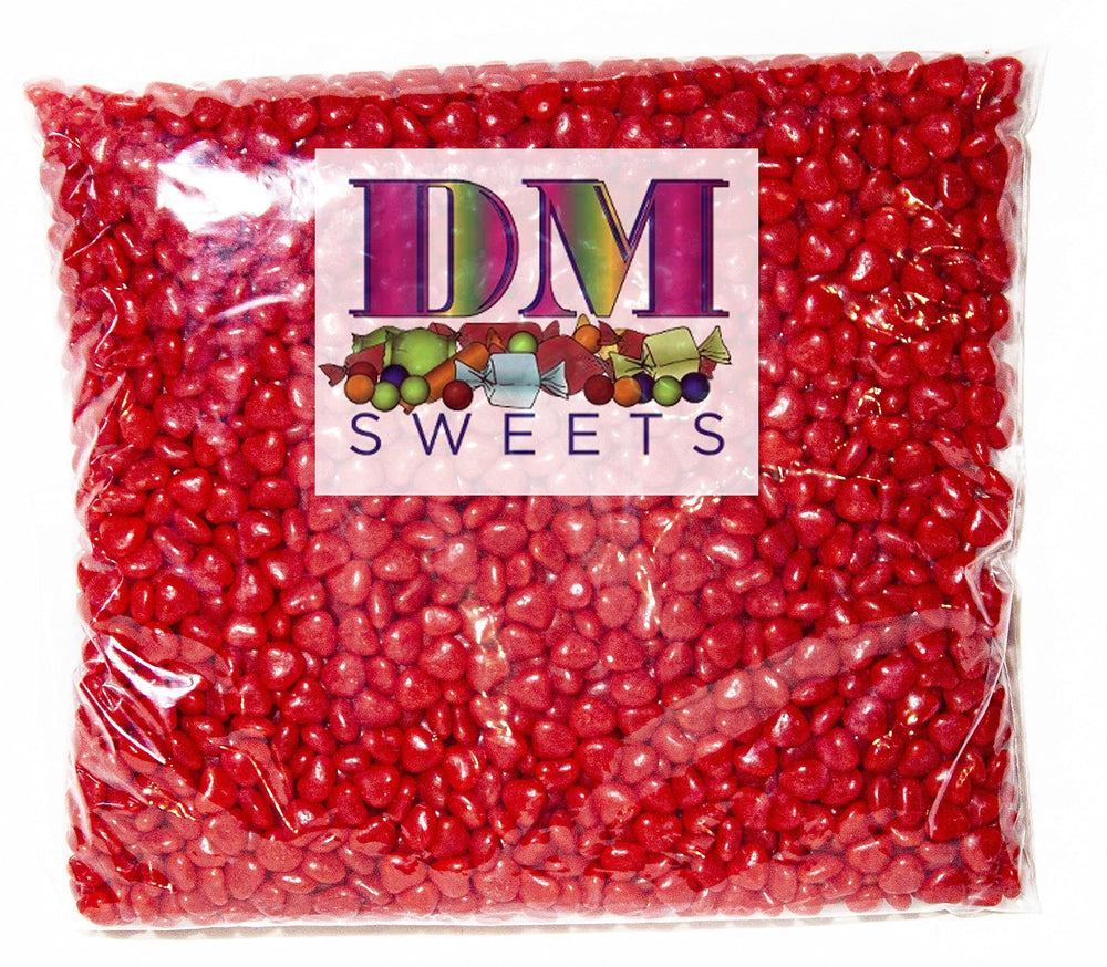 Close-up of the crunchy cinnamon coating on DM Sweets Cinnamon Hearts.