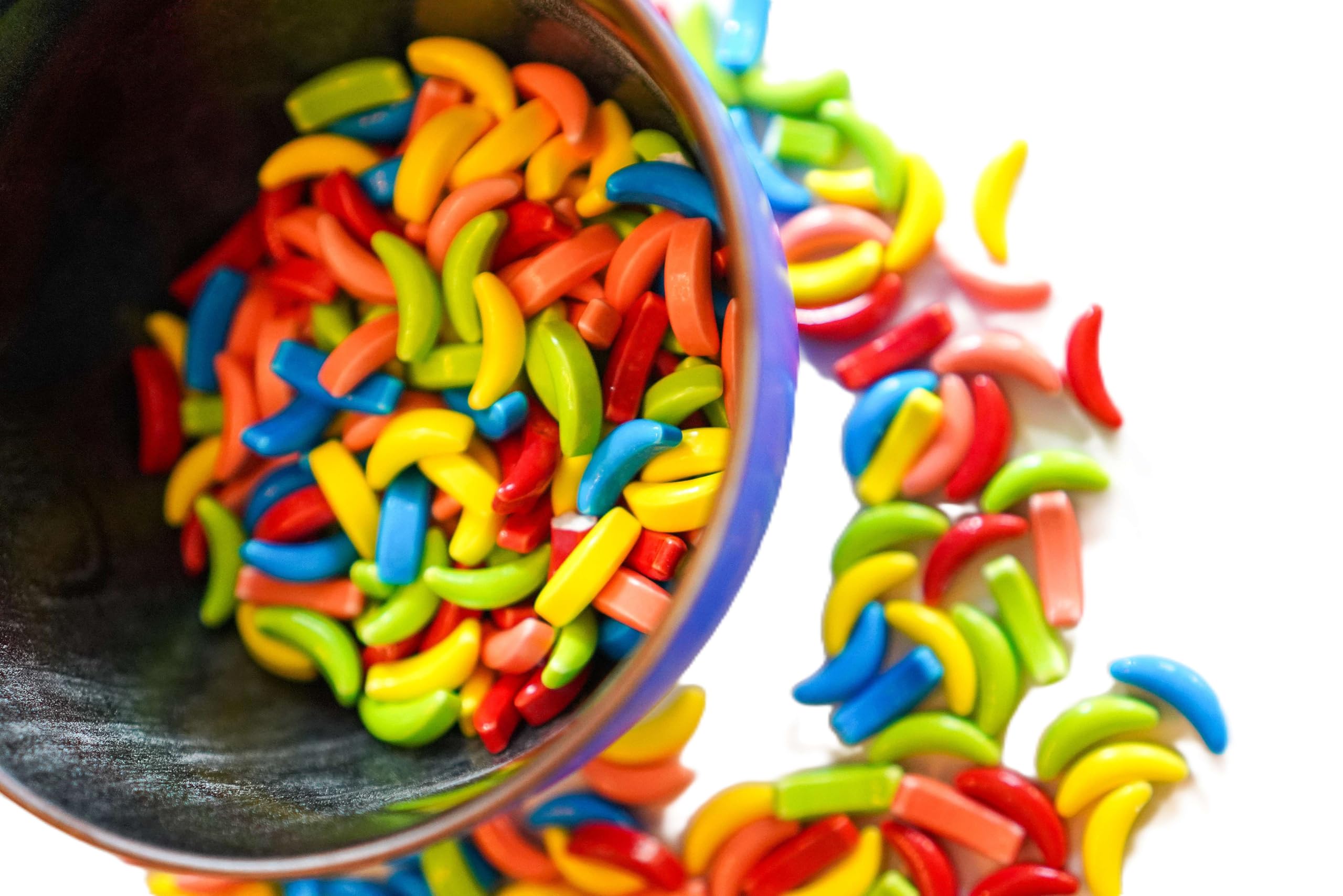Bright assortment in DM Sweets Crazy Banana Candy enhances party tables.