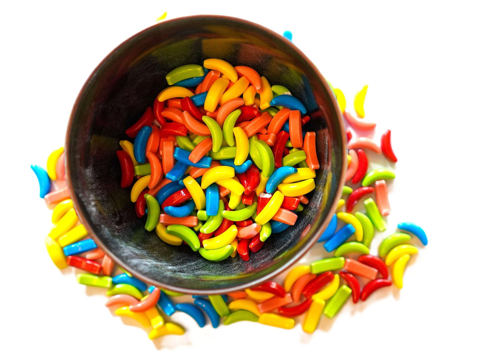 Perfect topping for cupcakes and cookies from DM Sweets Crazy Banana Candy.