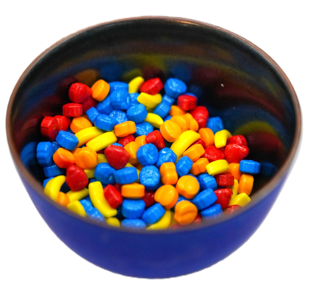 DM Sweets vending-bundle candy close-up, ready for high-traffic machine refills