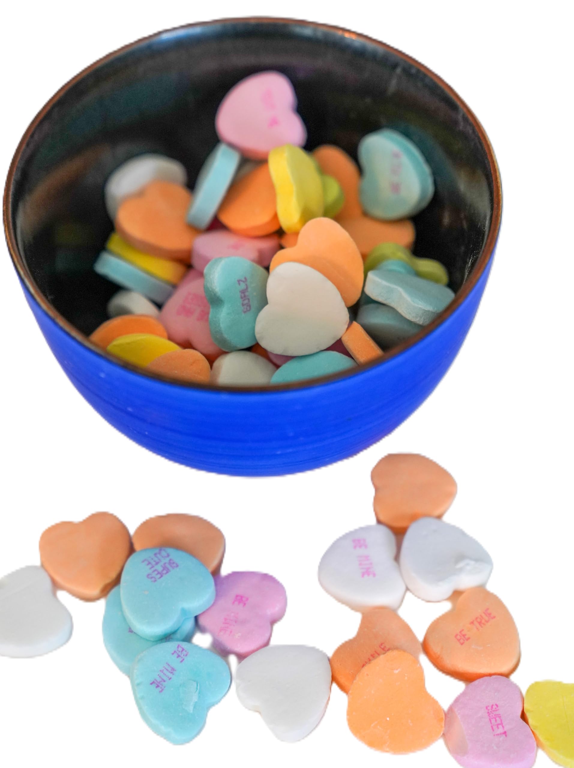 DM Sweets heart candies in a dessert setting suggesting baked goods and gift ideas