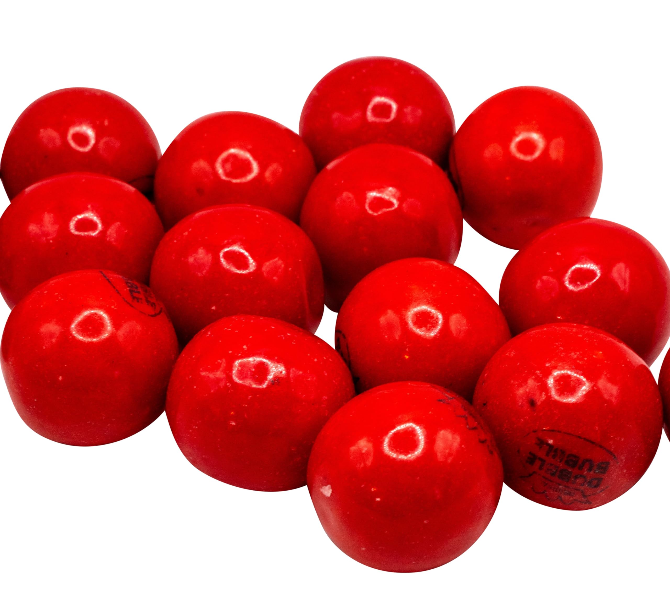 DM Sweets hot-spicy cinnamon gumballs, bright red close-up suggests bold flavor