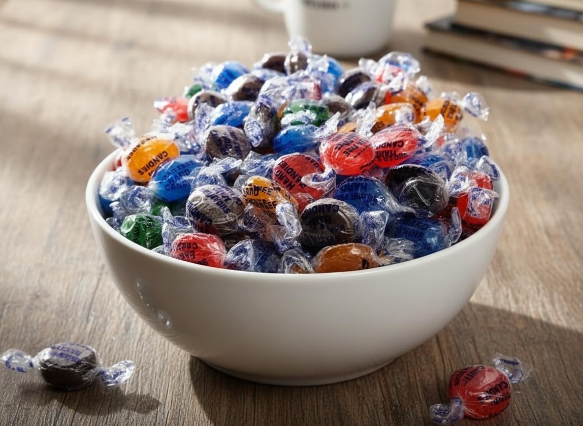DM Sweets mixed berry sugar-free hard candy for on-the-go.