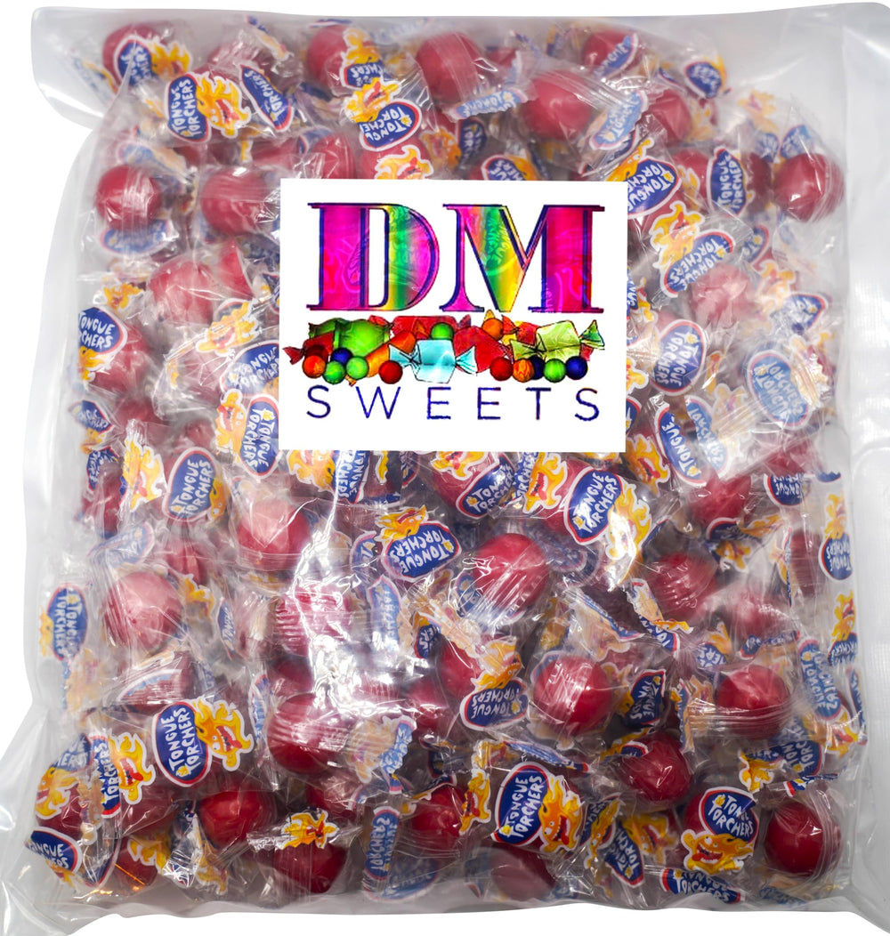 DM Sweets Tongue Torchers candy pieces closeup highlights bold cinnamon flavor