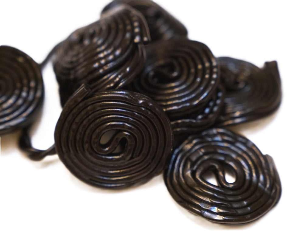 DM Sweets Black Licorice Wheels bag shows bulk candy ready for sharing