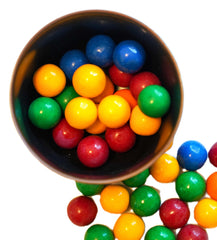DM Sweets Extreme Sour Filled Gumballs in a 1 lb bag, tangy and colorful