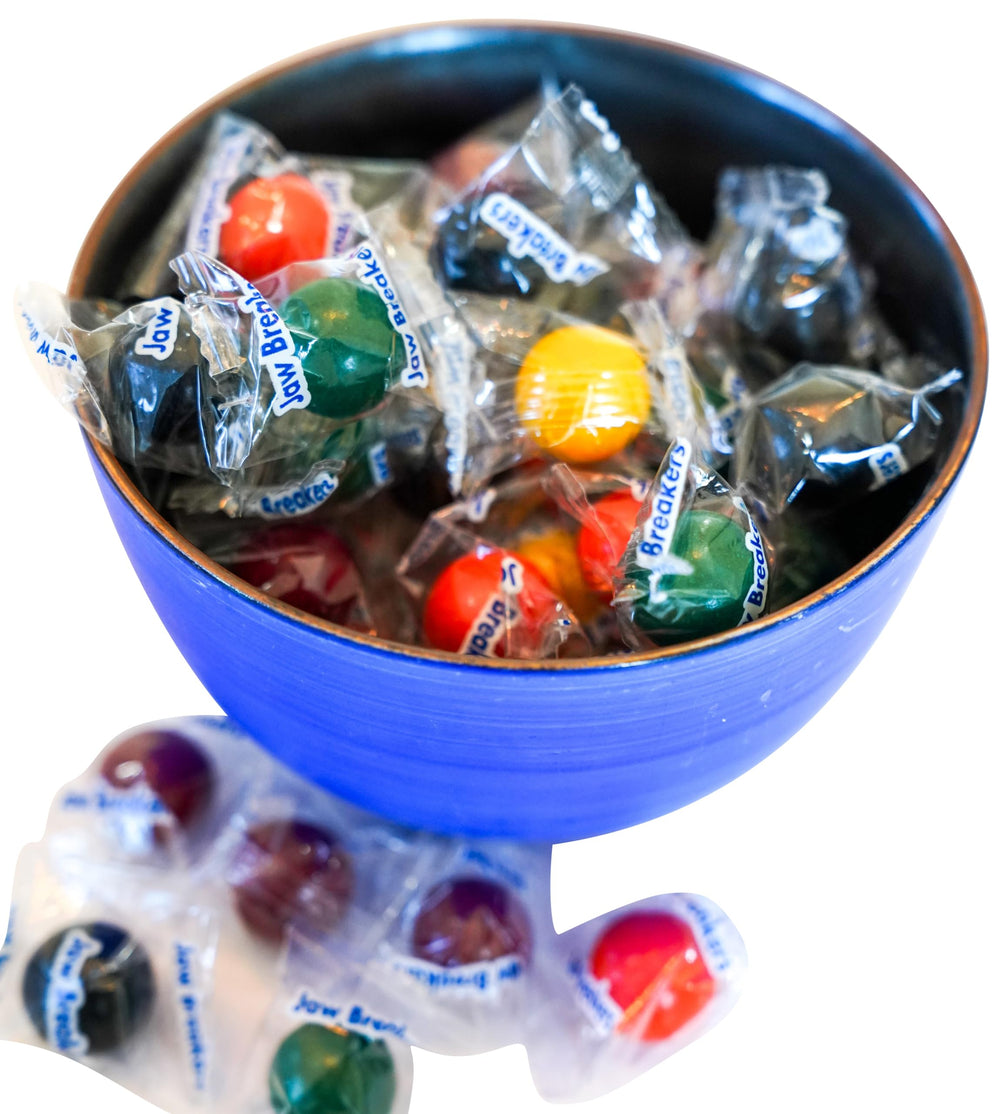 Individually wrapped candy balls for mess-free serving and easy portioning.