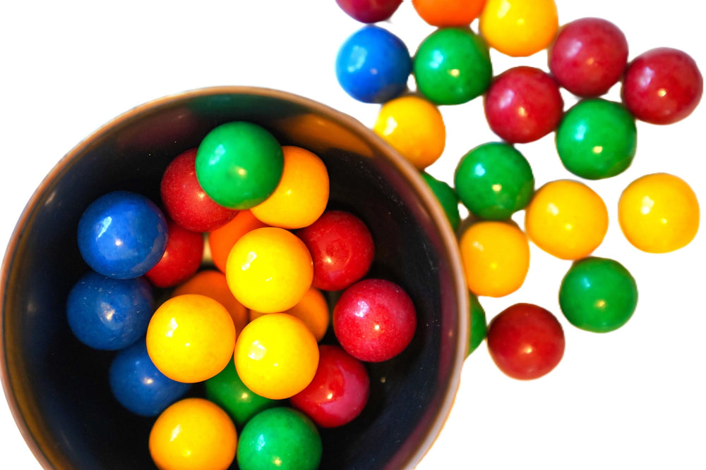 DM Sweets lime flavor gumballs—zesty bite and vivid green shells