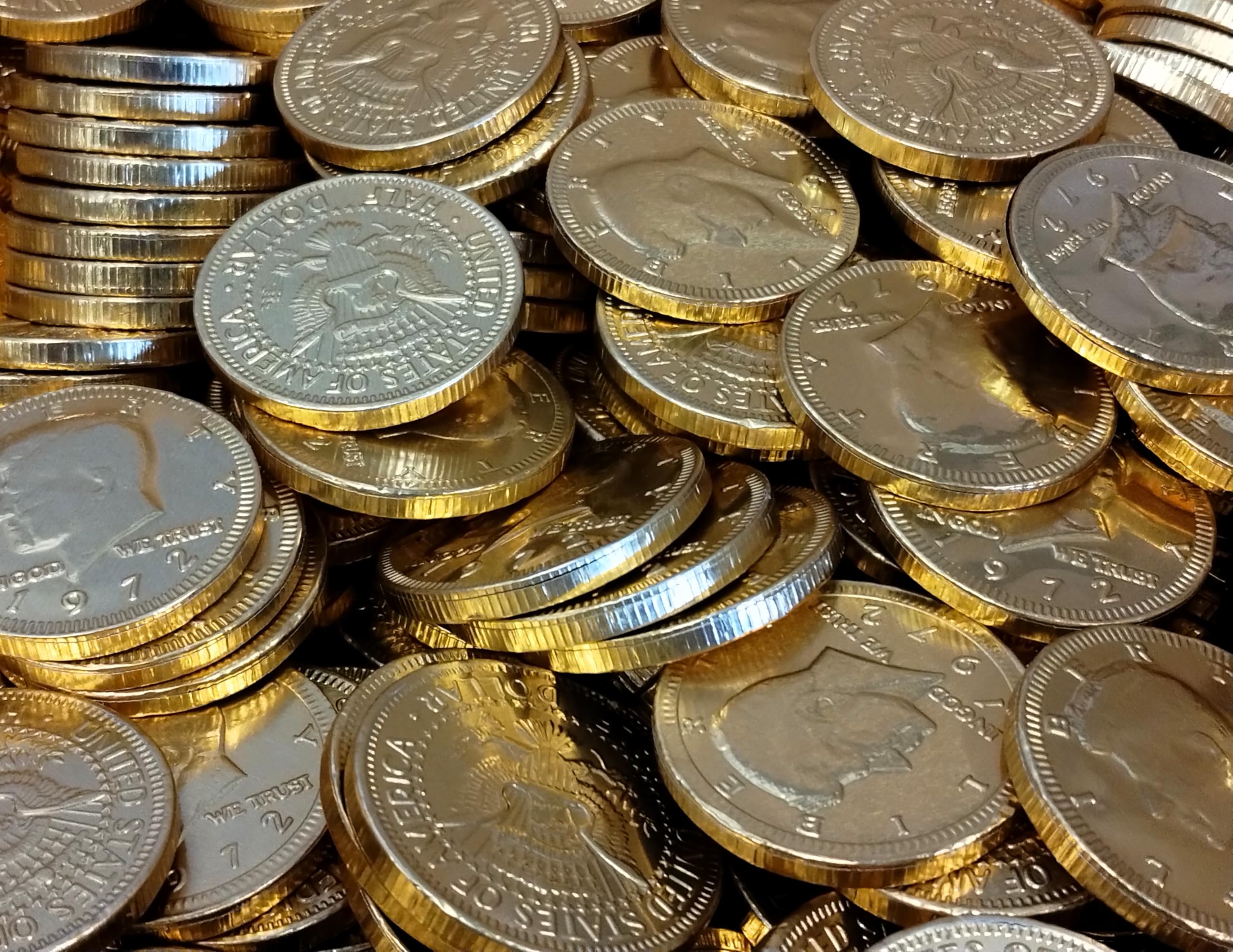 Stocking stuffer idea: DM Sweets coins wrapped in gold foil.