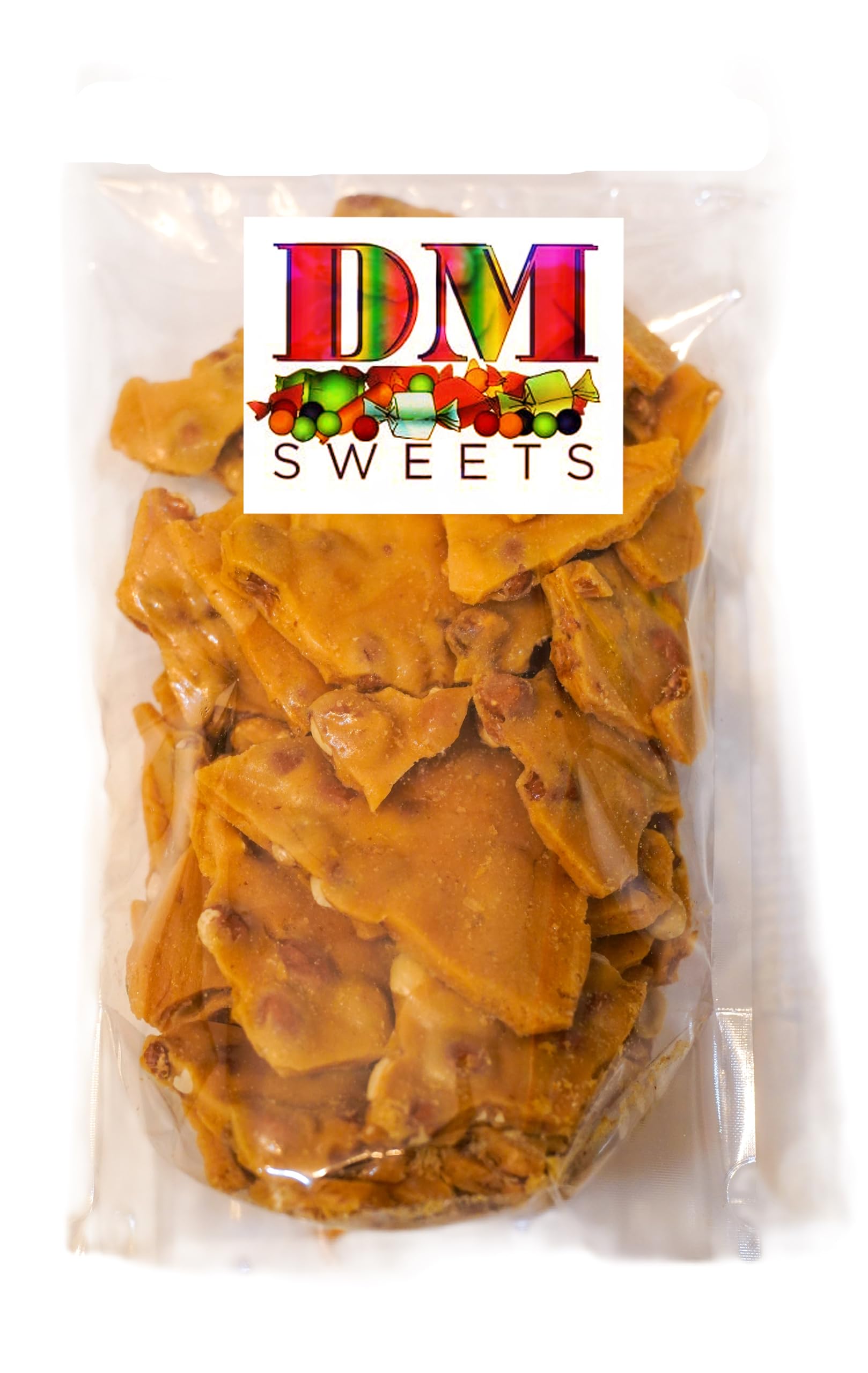 DM Sweets peanut brittle crunchy-texture showing crisp snap in every bite