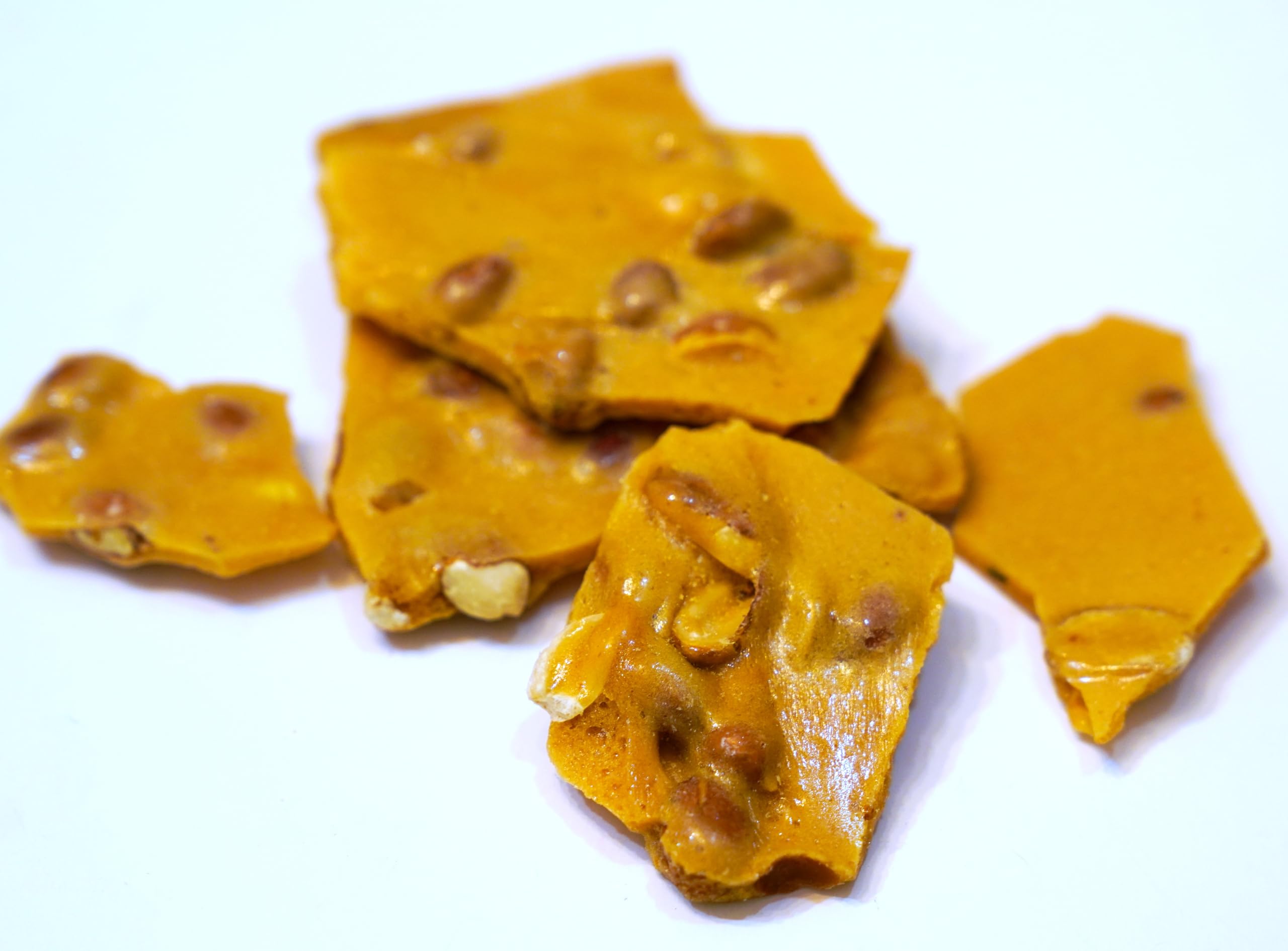 DM Sweets peanut brittle resealable-bag emphasizing freshness retention