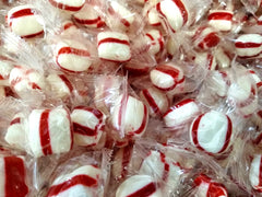 Peppermint Puffs on a candy dish, perfect for gatherings