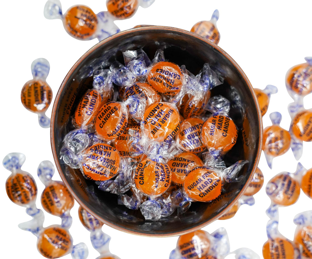 DM Sweets butterscotch buttons unwrapped revealing individually wrapped bulk candy