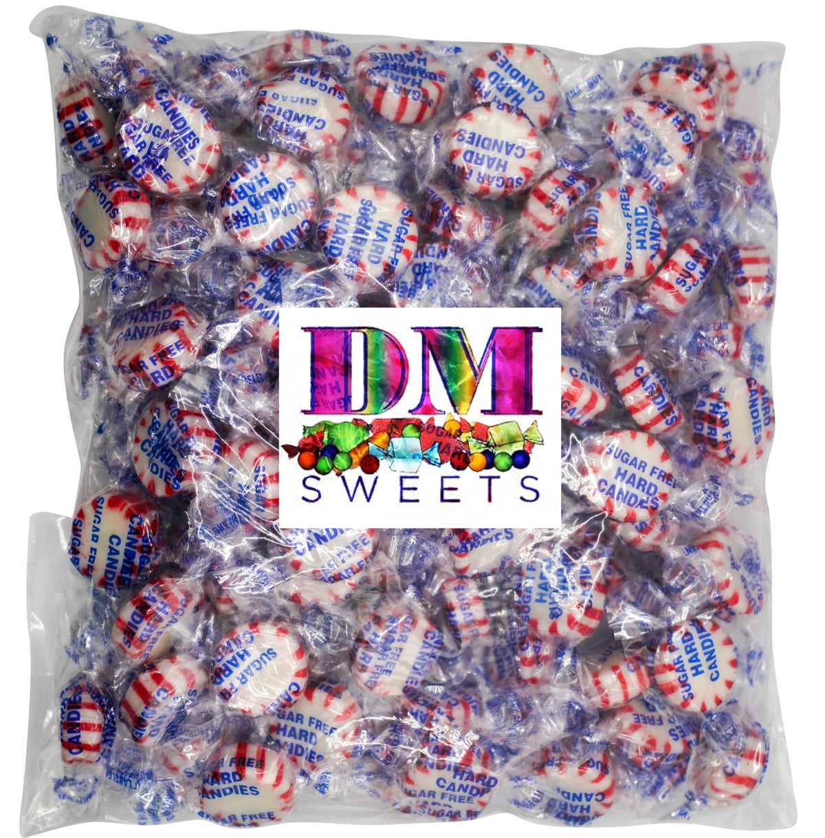 DM Sweets Sugar Free Peppermint Starlights bulk bag for sharing and on-the-go minty snacking.