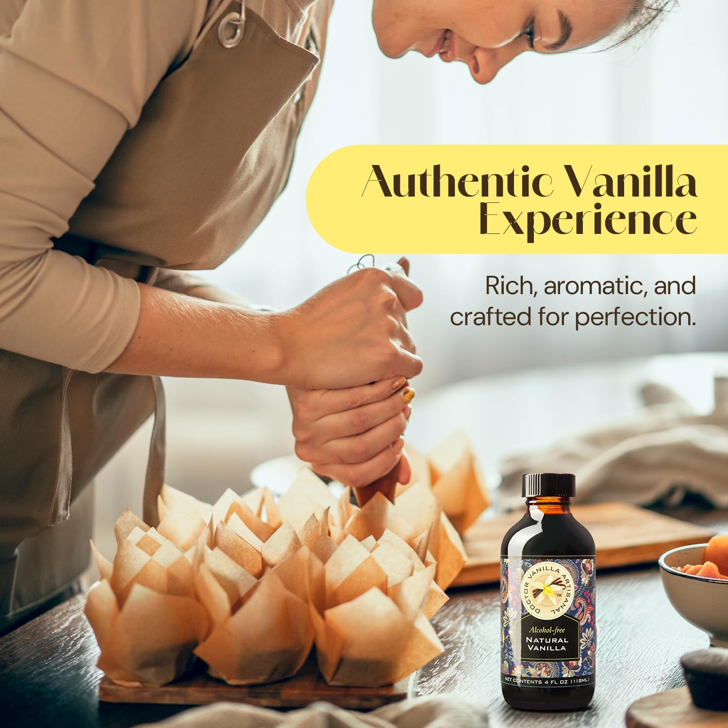 Doctor Vanilla Artisanal smoothie shaker illustrating clean vanilla addition to shakes