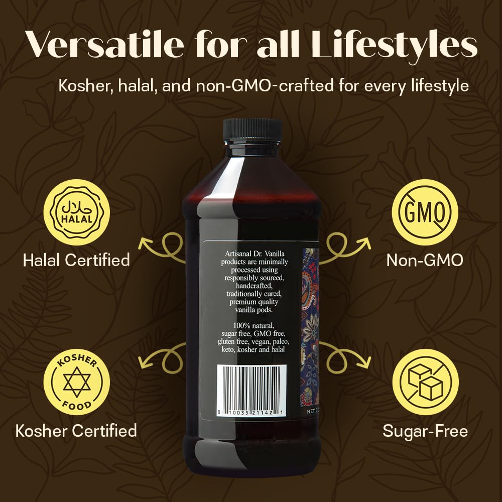 Doctor Vanilla Artisanal vanilla bean close-up emphasizes Madagascar-origin flavor
