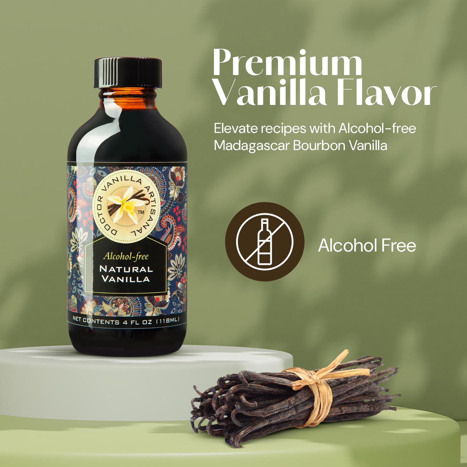 Doctor Vanilla Artisanal vanilla bean closeup highlighting natural aroma and premium quality