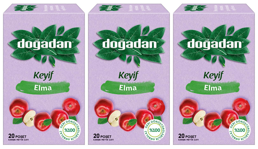 Dogadan Apple Tea 20-bag pack, crisp apple flavor for anytime refreshment.
