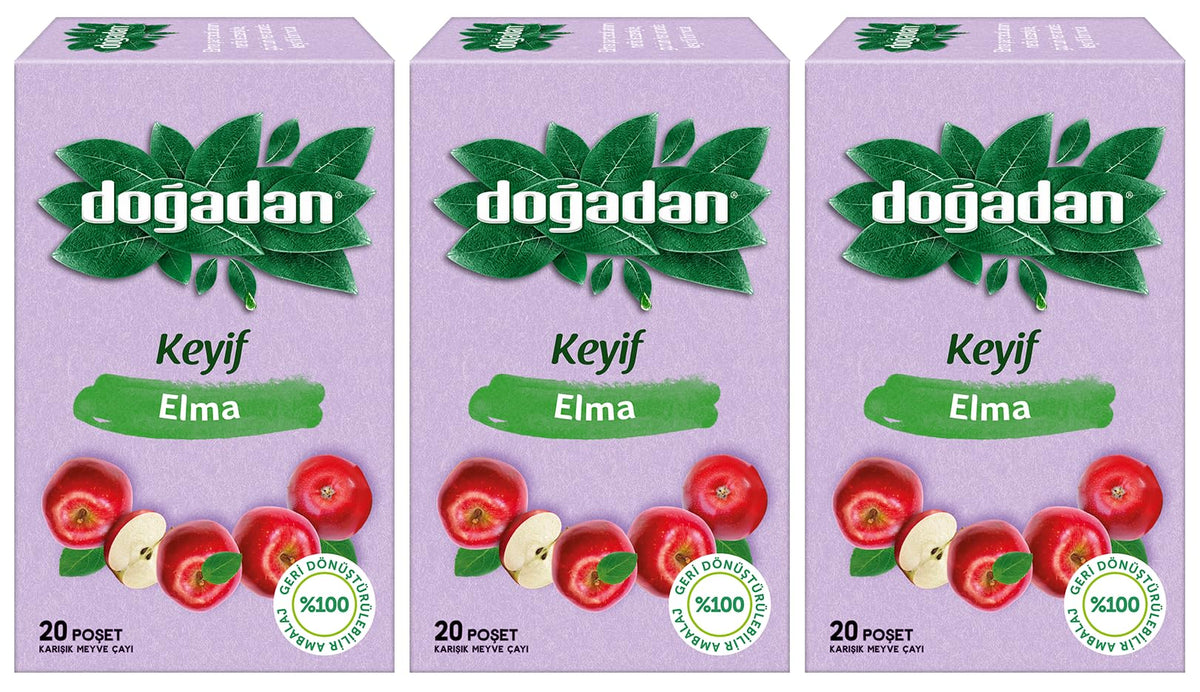 Dogadan Apple Tea 20-bag pack, crisp apple flavor for anytime refreshment.