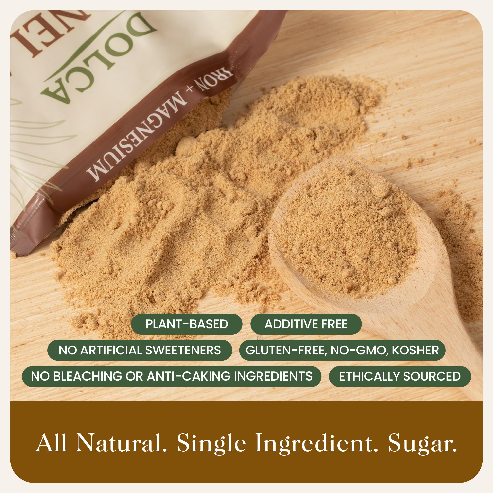 Dolca Panela sugar with tea mug offers balanced sweetness and depth.