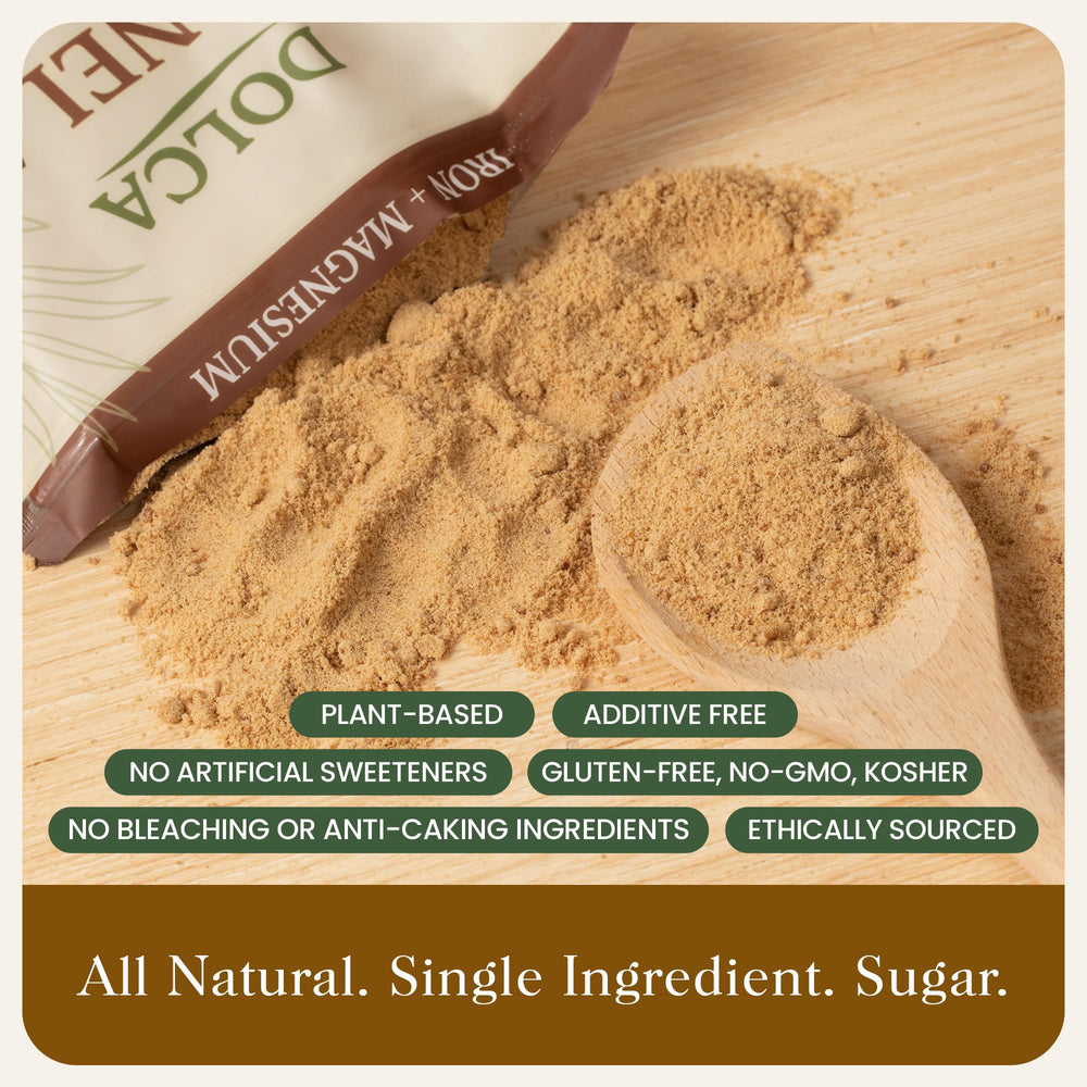 Dolca Panela sugar with tea mug offers balanced sweetness and depth.