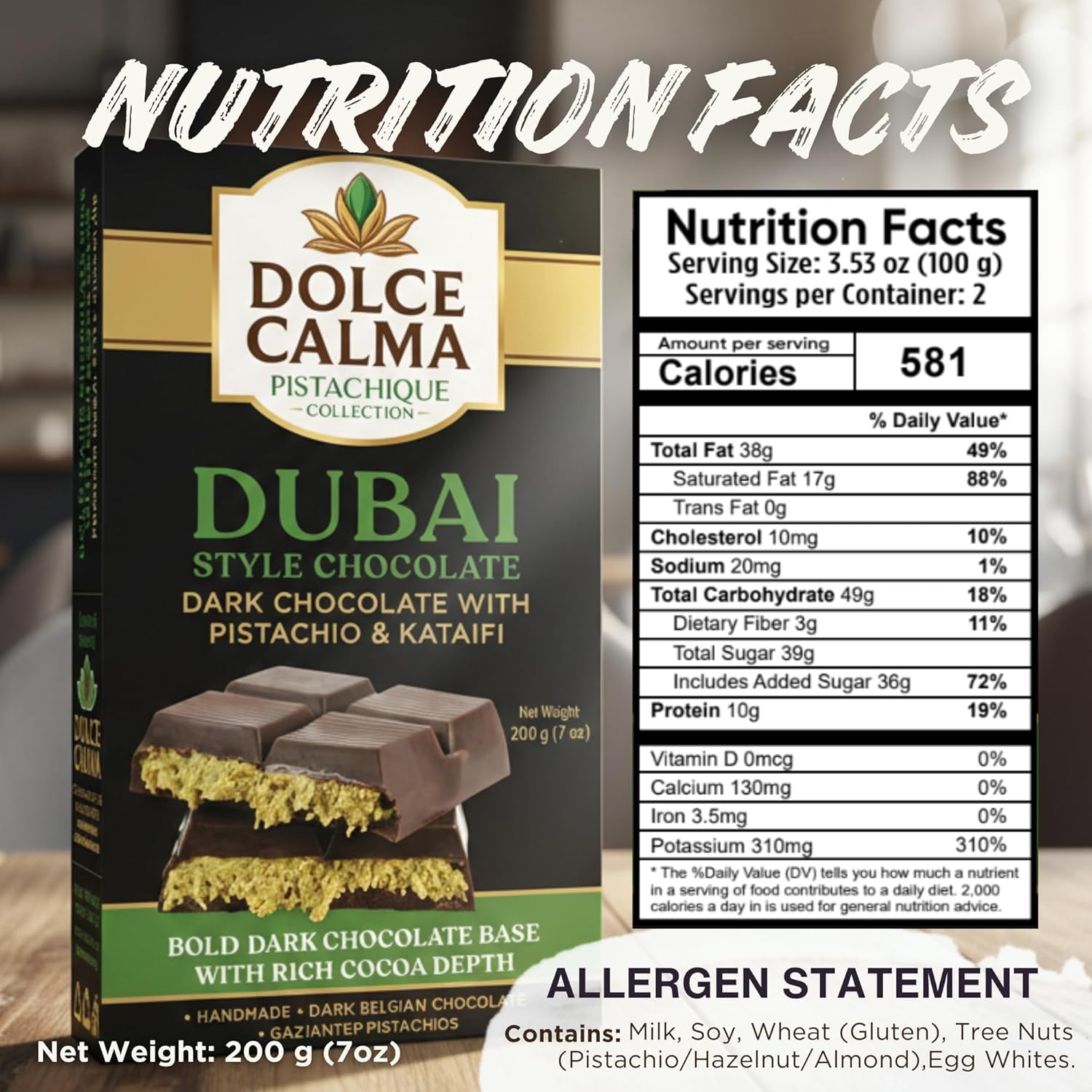 Dolce Calma chocolate bar with kataifi crisps delivering texture contrast