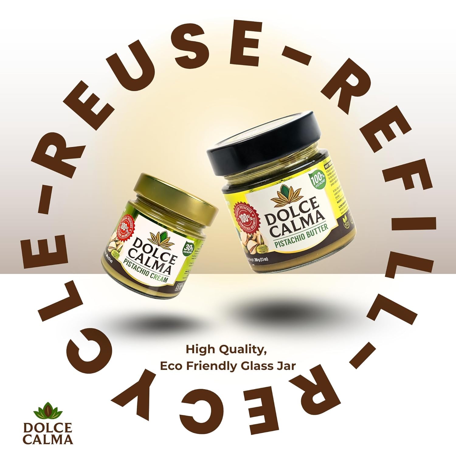 Dolce Calma pistachio spread on toast with silky texture.