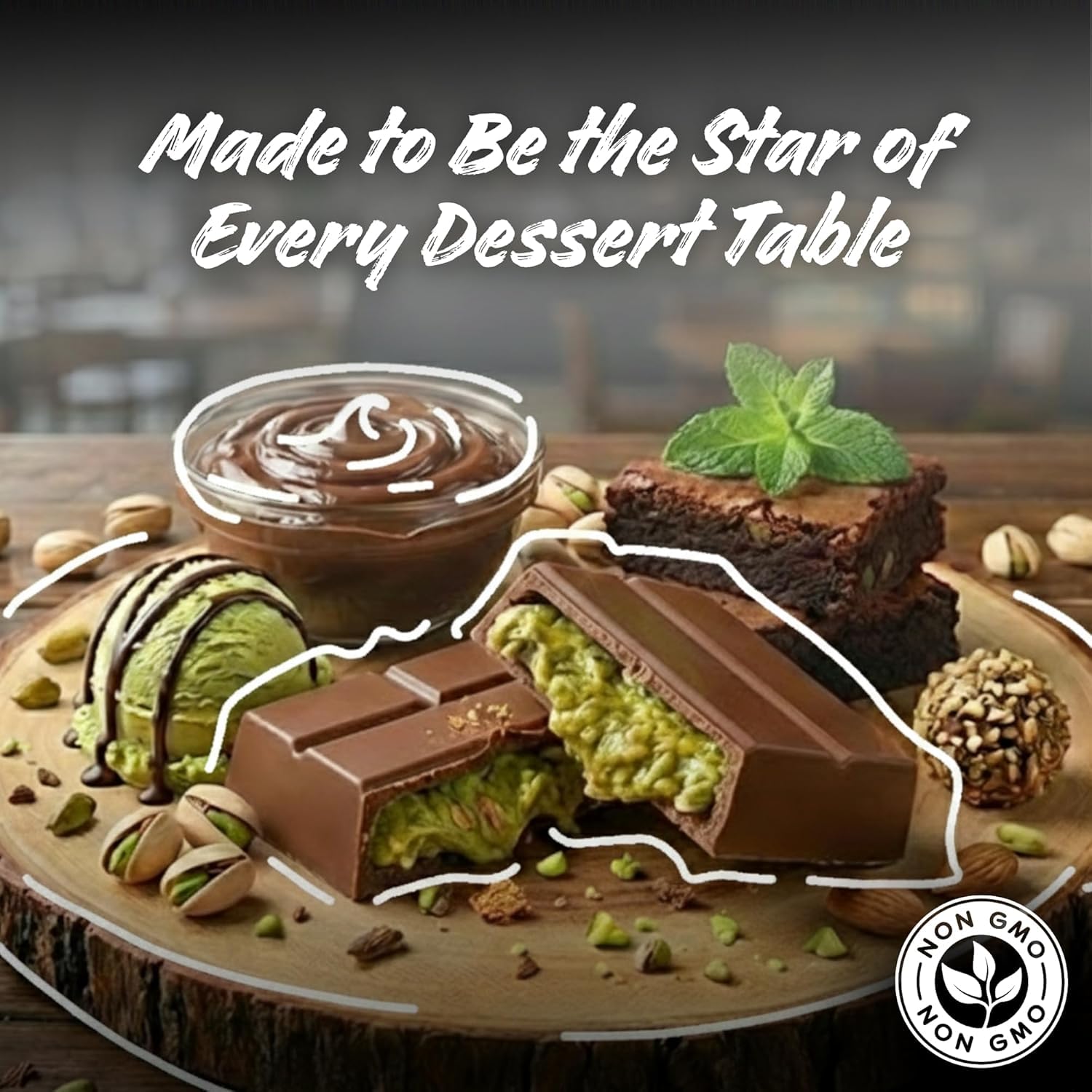 Dolce Calma chocolate bar ready for sharing at gatherings, crowd-pleasing quality.