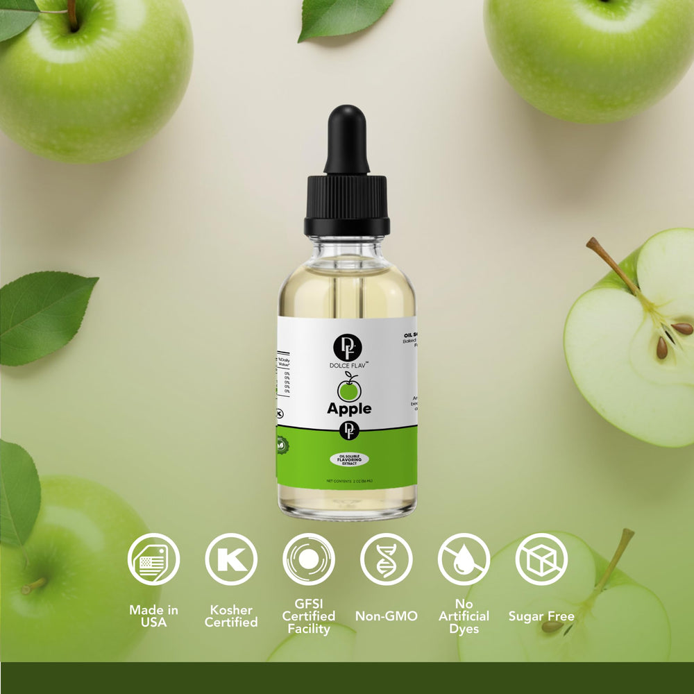 Dolce Flav Apple Extract pour blends into fats for even flavor.