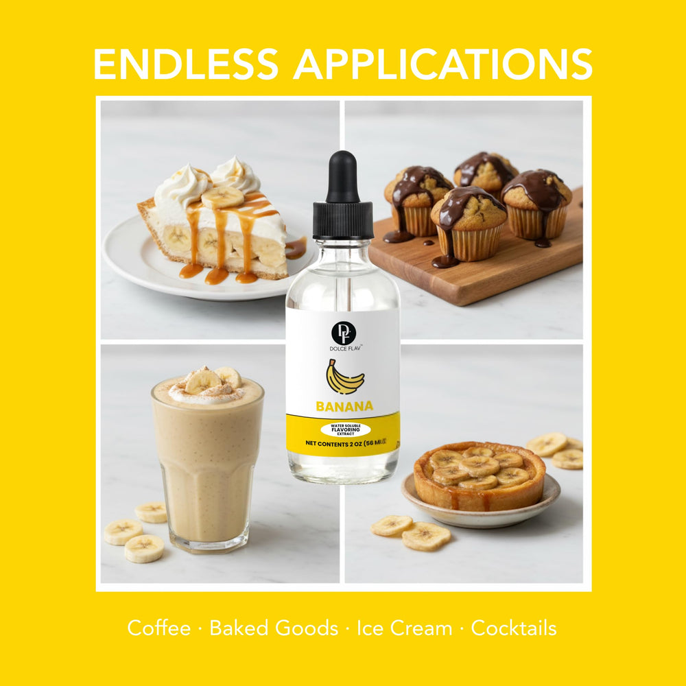 Dolce Flav banana extract frosting adds creamy flavor.