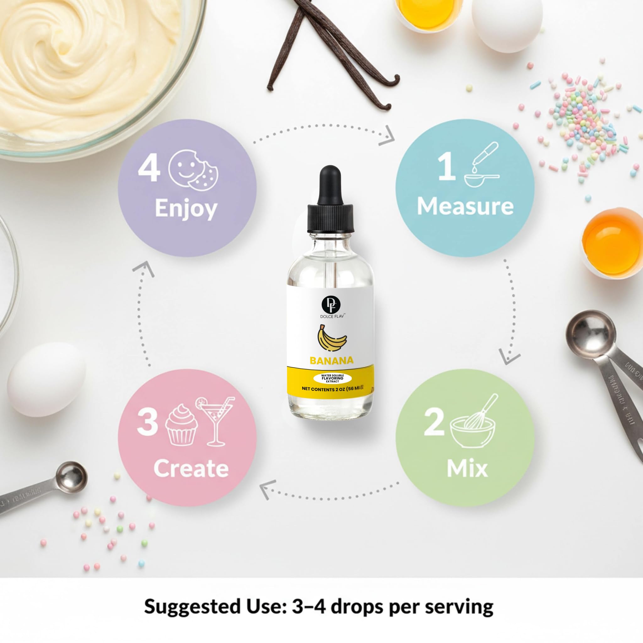 Dolce Flav banana extract suited for sugar-free desserts.