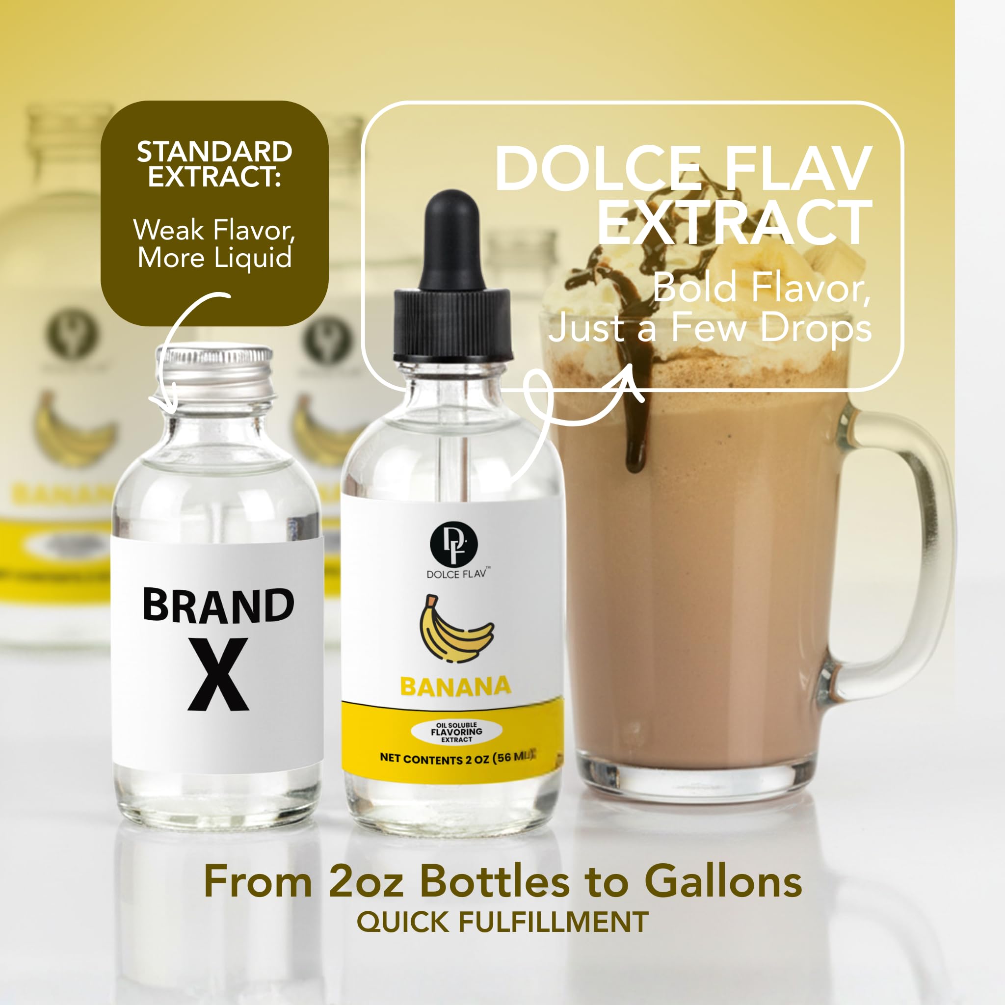 Dolce Flav banana extract enriching whipped cream with banana notes