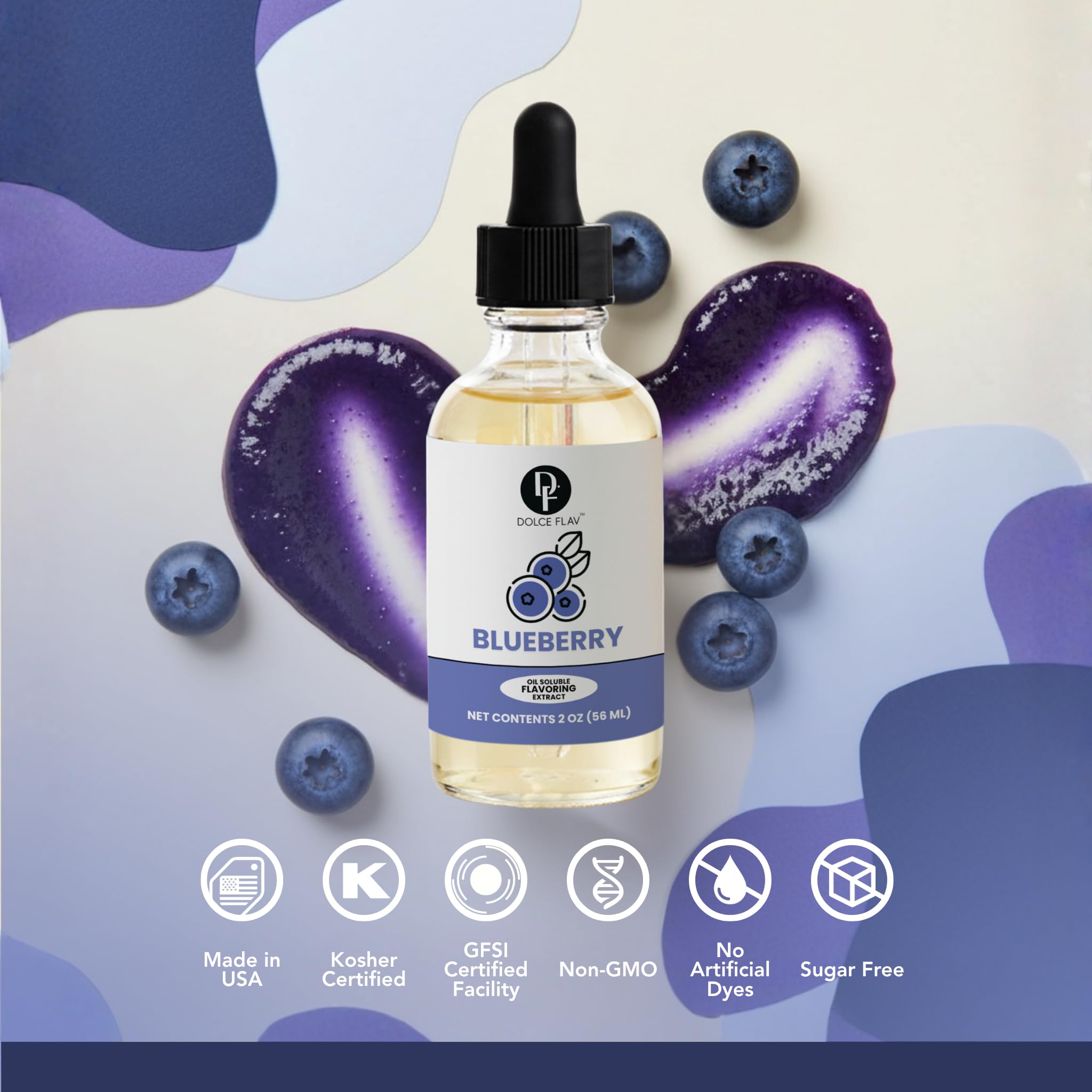 Luxurious frosting or syrup with Dolce Flav blueberry.