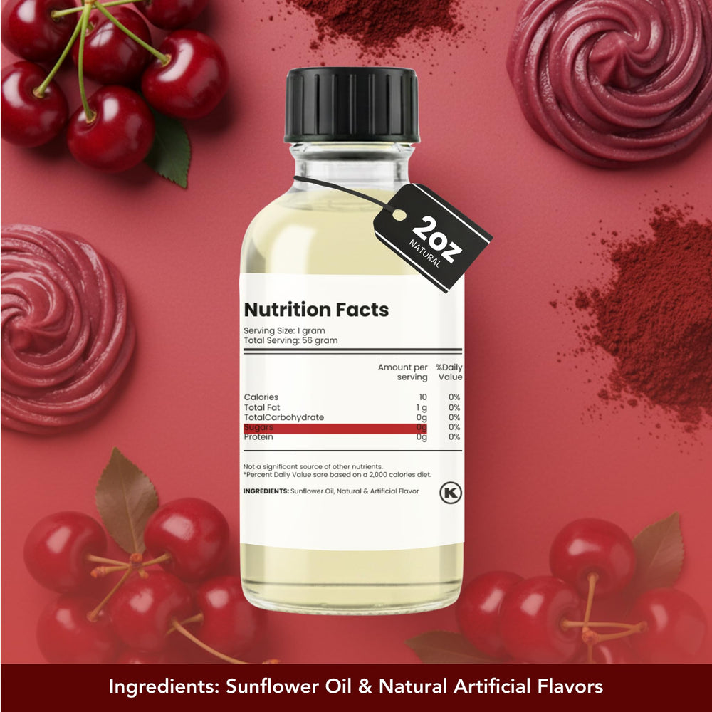 Dolce Flav Cherry Extract dropper showing precise dosage for desserts.